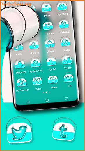 Cyan Paint Box Launcher Theme screenshot