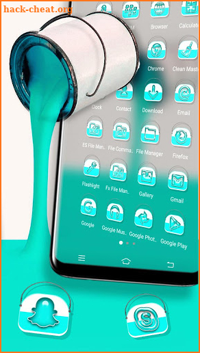 Cyan Paint Box Launcher Theme screenshot