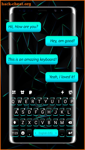 Cyan Tech Business Keyboard Background screenshot