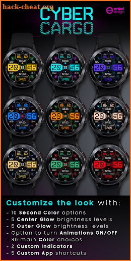 Cyber Cargo digital watch face screenshot