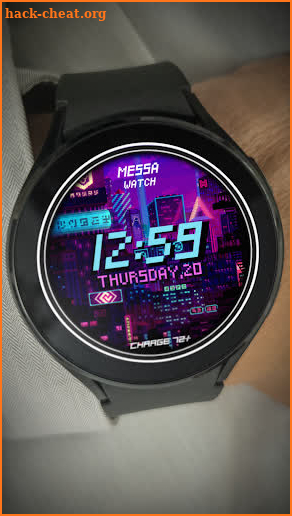 Cyberpunk Pixel Watch Messa screenshot