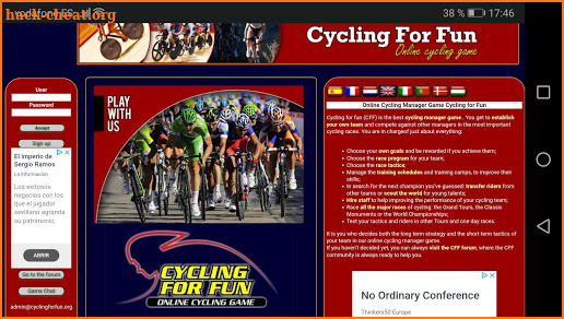 Cycling for Fun, Cycling Manager Game screenshot