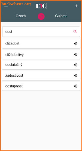 Czech - Gujarati Dictionary (Dic1) screenshot