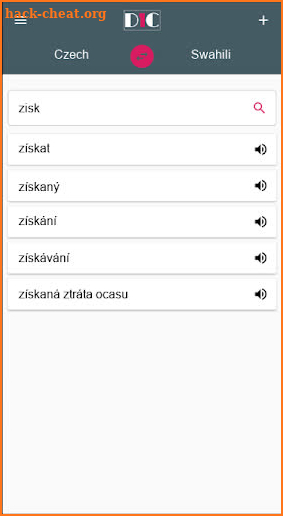 Czech - Swahili Dictionary (Dic1) screenshot