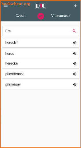 Czech - Vietnamese Dictionary (Dic1) screenshot