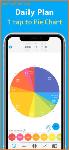 Daily Planner: Pie chart's day scheduler screenshot