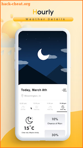 Daily weather forecast widget screenshot