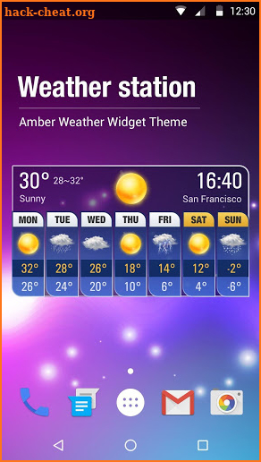 Daily weather forecast widget app screenshot