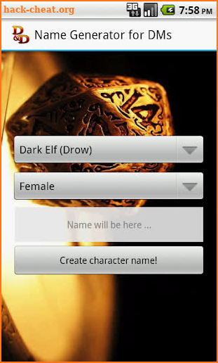 D&D Names Generator screenshot