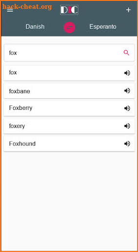 Danish - Esperanto Dictionary (Dic1) screenshot
