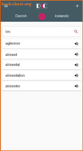 Danish - Icelandic Dictionary (Dic1) screenshot