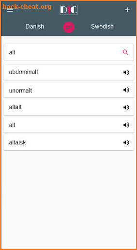 Danish - Swedish Dictionary (Dic1) screenshot