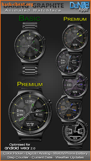 Daring Graphite HD Watch Face screenshot