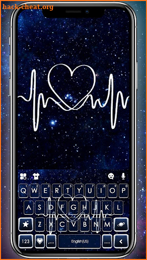 Dark Blue Heartbeat Keyboard Theme screenshot