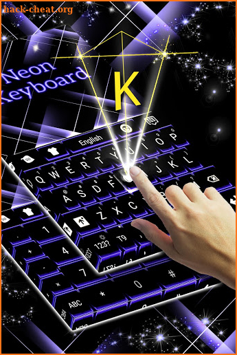 Dark Blue Neon Keyboard screenshot