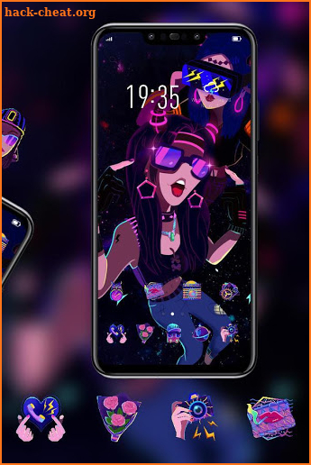 Dark Colorful Club Singing Girl redmi 6A Theme screenshot