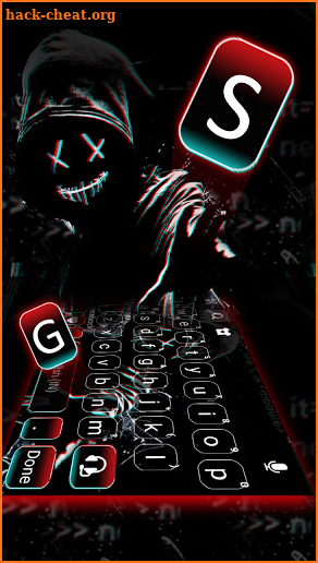 Dark Mask Man Keyboard Background screenshot