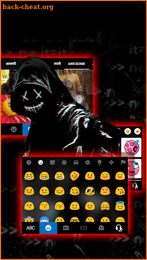 Dark Mask Man Keyboard Background screenshot