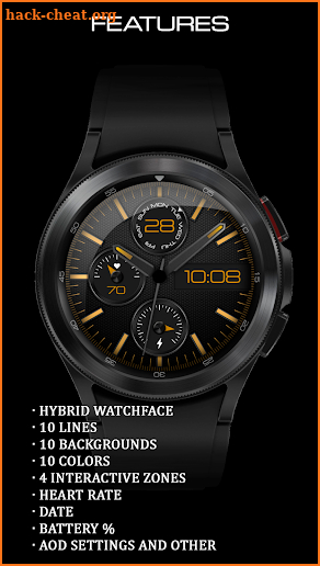 DARK Mode Hybrid watchface screenshot