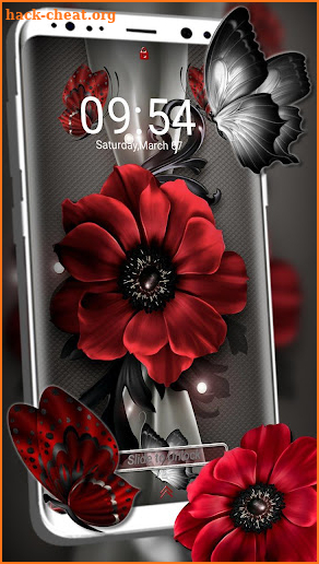 Dark Red Flower Launcher Theme screenshot