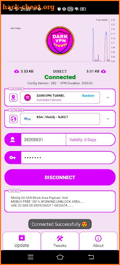DARKVPN TUNNEL screenshot
