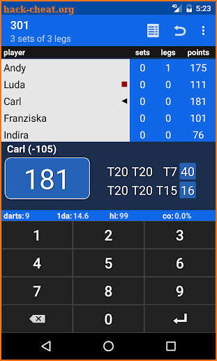 Darts Scoreboard screenshot