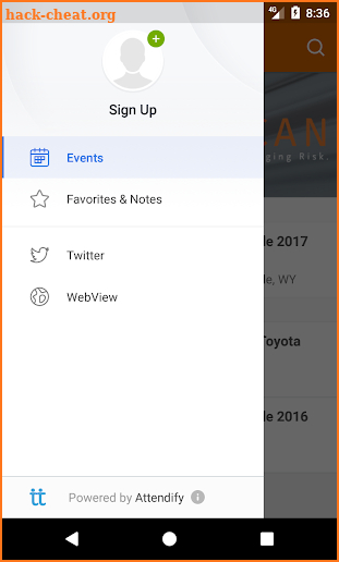 DataScan Events screenshot