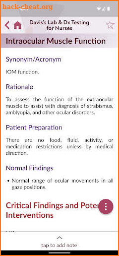 Davis Lab and Diagnostic Tests screenshot