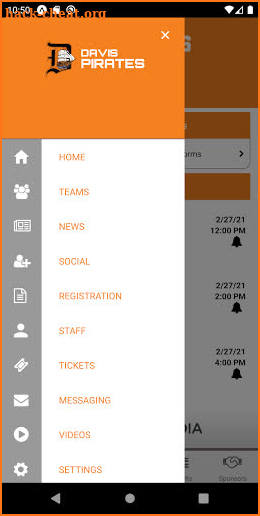 Davis Pirates Athletics screenshot