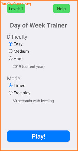 Day of Week Trainer screenshot