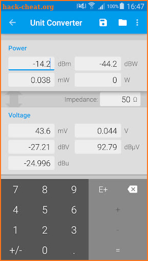 dB Calculator screenshot