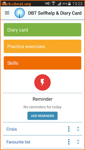DBT Selfhelp & Diary Card screenshot
