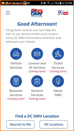 DC DMV screenshot