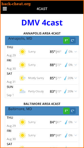 DC MD VA Weather screenshot