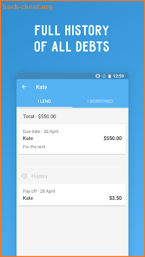 Debt Control – Manager Tracker screenshot