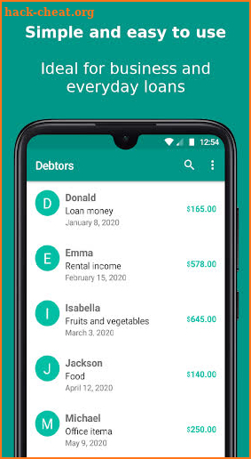 Debtors 2020 screenshot