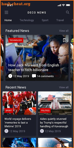 Deco News - Ionic 4 Mobile App for Wordpress screenshot