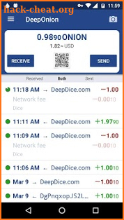 DeepOnion Mobile Wallet screenshot