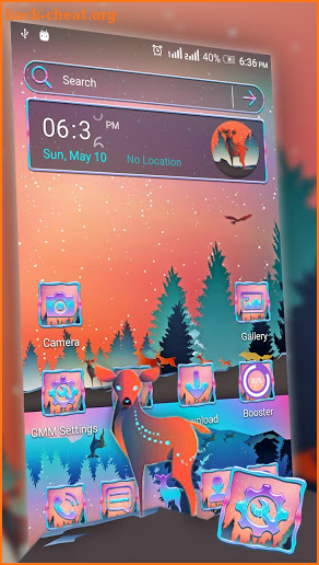 Deer Lake Painting Launcher Theme screenshot