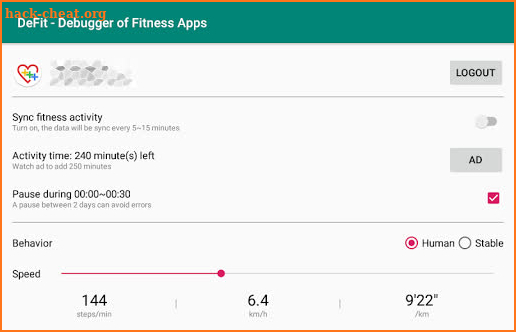 DeFit - Debugger of Fitness Apps screenshot