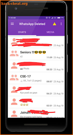 Deleted Whats Message screenshot