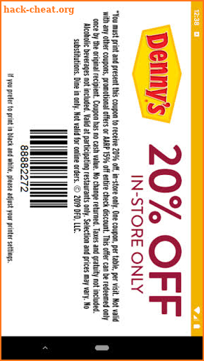 Denny's Deals - 20% OFF ENTIRE CHECK screenshot