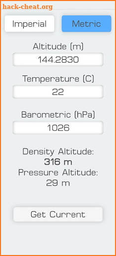 Density Altitude Calculator screenshot