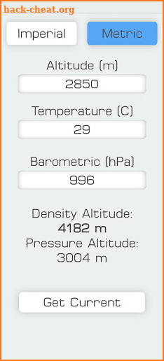 Density Altitude Calculator screenshot