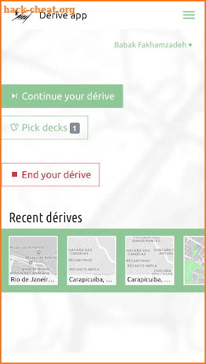 Dérive app screenshot