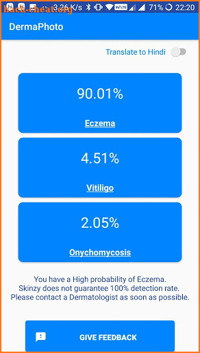 DermaPhoto: Skin Disease Prediction screenshot