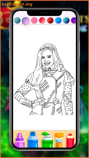 Descendants Coloring game page screenshot