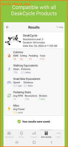 DeskCycle: Home Fitness & Workout Tracker screenshot