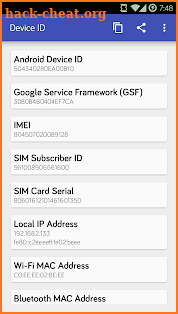Device ID screenshot