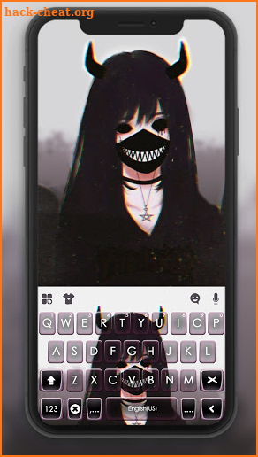 Devil Mask Girl Keyboard Theme screenshot